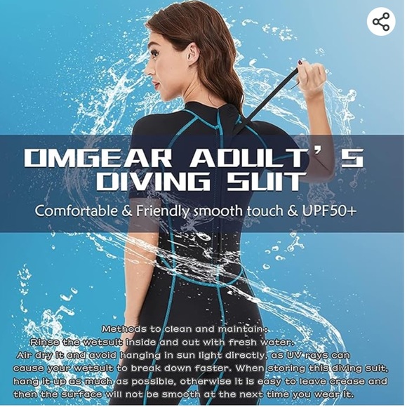 OMGear Wetsuit Women 3mm Neoprene Dive Snorkeling Dive Wet Suit Size Small - Picture 5 of 9